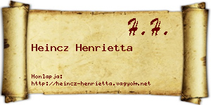 Heincz Henrietta névjegykártya