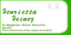 henrietta heincz business card